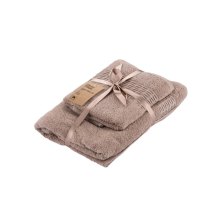 Набір рушників махрових Ardesto Lotus, 2шт, 50х90см, 70х140см, 100% бавовна, бежевий (ART2357NS)