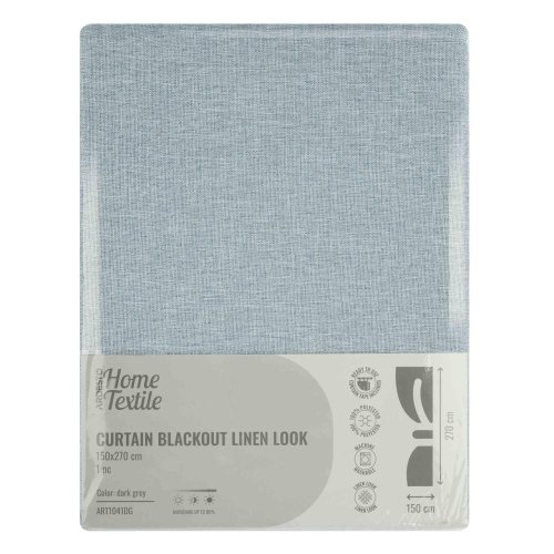 Штора Ardesto, 150х270см, блекаут, рогожка, 100% поліестер, темно-сірий (ART1041DG)