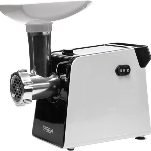 М'ясорубка Eisen EMG-071JW, 1700Вт, решітки металеві - 2шт, насадка для ковбас і кеббе, реверс