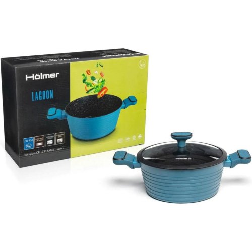 Каструля кована Holmer CR-1338-FABSL Lagoon, 3.8л, з кришкою