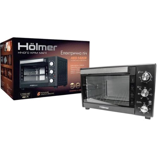 Електропіч Holmer HEO-142CR, 1700Вт, 42л, конвекція, вертель