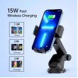 Автомобільний тримач для смартфона з бездротовою зарядкою Choetech Gravity Car Wireless 15W Charger, 4.7-7.2, Black (T203-F-ACBK)
