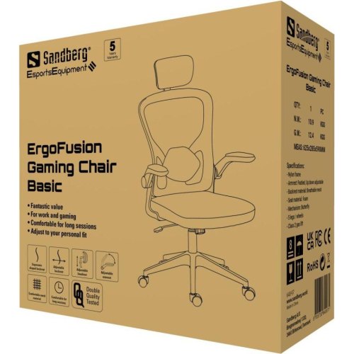 Крісло геймерське Sandberg ErgoFusion Gaming Chair Basic, чорне (640-97)