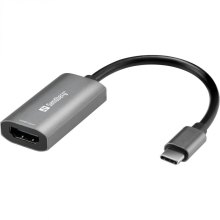Перехідник Sandberg, USB 3.1 Type-C to HDMI (F), 4K, сірий (136-36)
