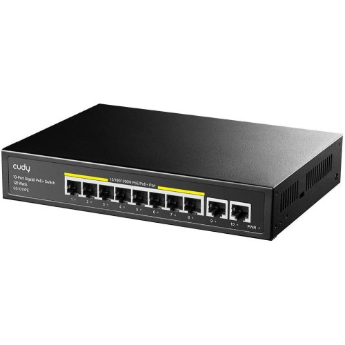 Комутатор Cudy GS1010PE, 8xGigabit PoE+ Switch, 2xGigabit Uplink, 120W (GS1010PE_EU)