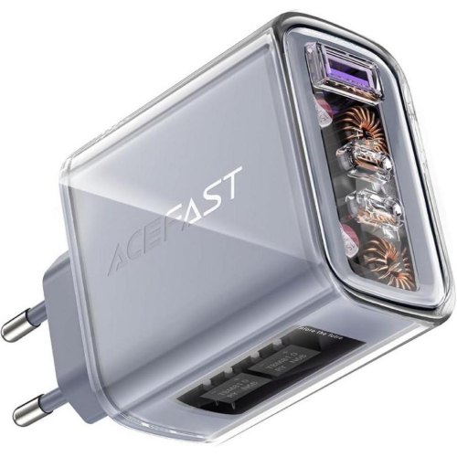 Мережевий зарядний пристрій Acefast A45 Fast Charger, 2xUSB Type-C/1xUSB Type-A, 65W, GaN, Mountain mist (6974316282099)
