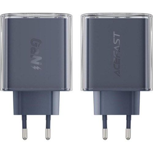 Мережевий зарядний пристрій Acefast A45 Fast Charger, 2xUSB Type-C/1xUSB Type-A, 65W, GaN, Mountain mist (6974316282099)