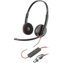 Гарнітура дротова Poly BlackWire C3220 M, USB Type-С, адаптер USB Type-C/USB Type-A, HS Stereo (8X228AA)