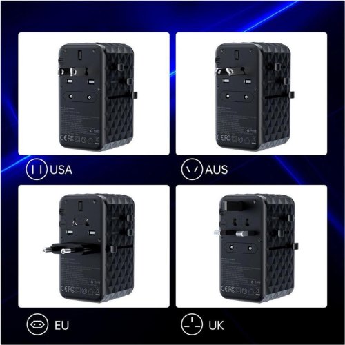 Мережевий зарядний пристрій Choetech сharger diamond model, 2xUSB Type-C/2xUSB Type-A, 100W PD, Black (PD6028-BK)