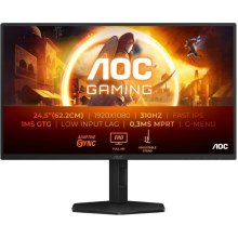 Монітор AOC 25G4SXU, 24.5 Fast IPS, 300Гц, 2xHDMI/DP, HAS, Pivot, чорно-сірий