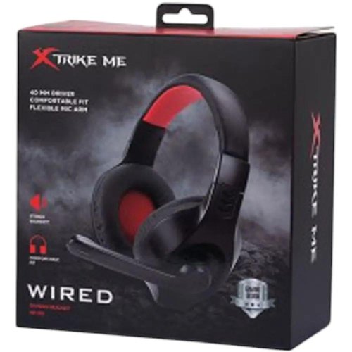 Гарнітура дротова, ігрова XTRIKE ME HP-312, 2x3.5мм, XBOX/PS/PC чорно-червона