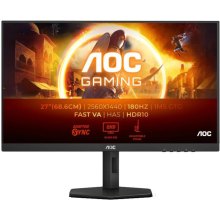 Монітор AOC Q27G4XN, 27 VA, QHD 2K, 180Гц, 0.5мс, 2хHDMI/DP, HAS, Pivot, чорно-сірий