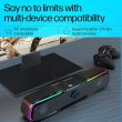 Акустична система 2.0 HP Sound Bar LED RGB, 6Вт, 3.5мм, USB (DHE-6002)