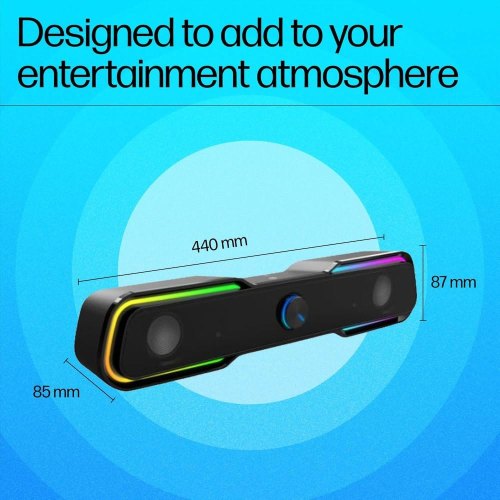 Акустична система 2.0 HP Sound Bar LED RGB, 6Вт, 3.5мм, USB (DHE-6002)