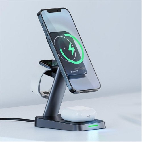 Бездротовий зарядний пристрій Acefast E3 Wireless QI 3in1 18W (6974316280903)
