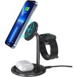 Бездротовий зарядний пристрій Choetech 3-in-1 Magnetic Wireless Fast Charger, 15W, Black (T585-F-101-CCBK)