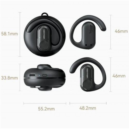 Навушники бездротові TWS Vention OpenBeat O11, Black (NBPB0)