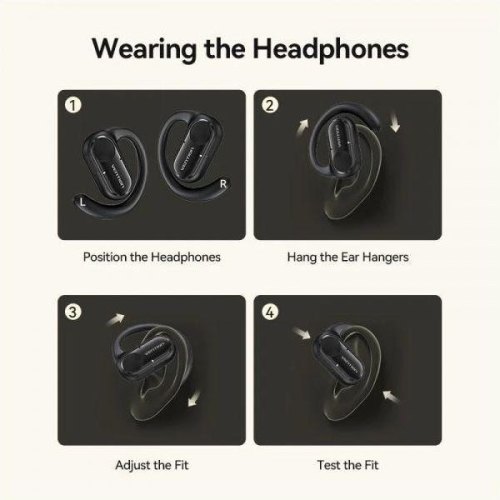 Навушники бездротові TWS Vention OpenBeat O11, Black (NBPB0)