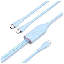 Кабель Vention, USB 2.0 Type-C to 2хUSB Type-C, Y-Splitter, 5A ,1.5м, Blue (CTMSG)
