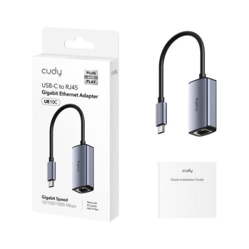 Перехідник Cudy, USB 3.0 Type C to Ethernet RJ45 1000Mb (UE10C)