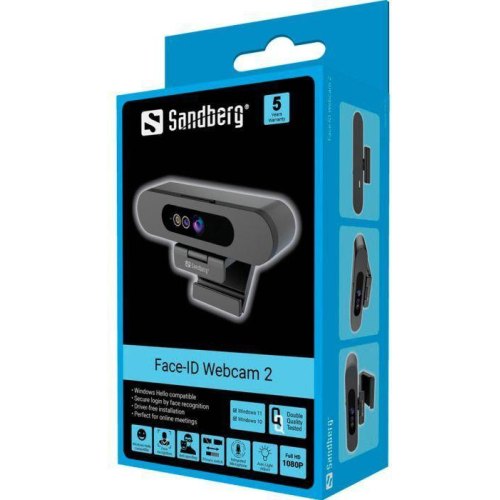 Веб-камера Sandberg Face-ID 2 HD 1080p Windows Hello USB Type-C/USB 2.0 Type-A (134-40)