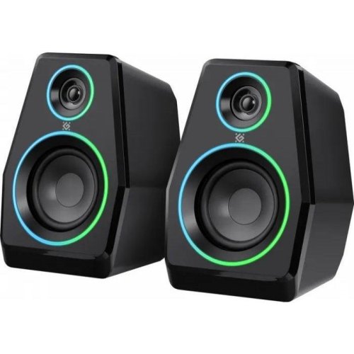 Акустична система 2.0 Defender Solar 10, 10Вт, Bluetooth, RGB підсвітка, USB, чорна (65940)