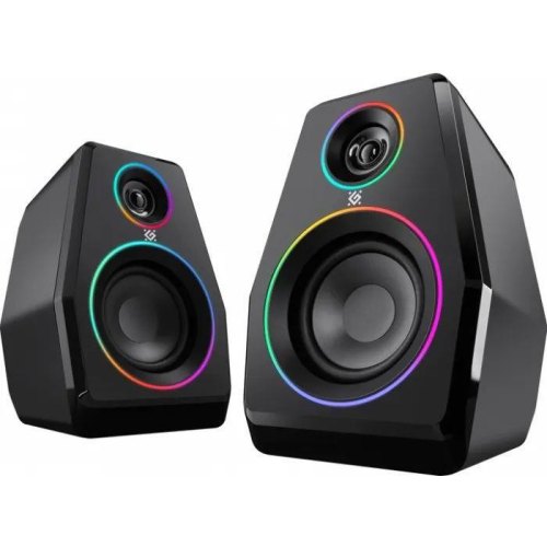 Акустична система 2.0 Defender Solar 10, 10Вт, Bluetooth, RGB підсвітка, USB, чорна (65940)
