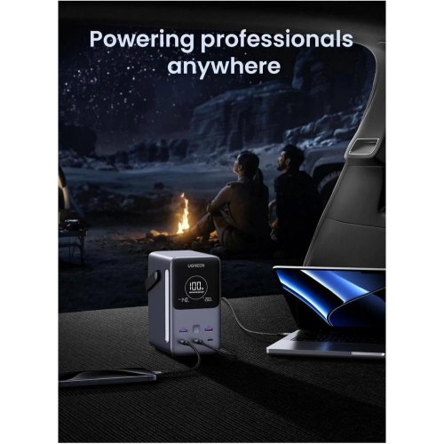 Зовнішній акумулятор Powerbank Ugreen, 48000mAh, PD 3.1 300W, 3xUSB Type-C/2xUSB Type-A, зарядка 140W, LED лампа (25286)