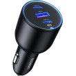 Автомобільний зарядний пристрій Ugreen CD293, 2xUSB Type-C/1xUSB Type-A, 130W, QC 3.0, чорний (90413)