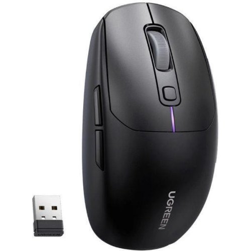 Миша бездротова, ігрова Ugreen MU103, 2.4GHz/Bluetooth, 5000dpi, чорна (90539)