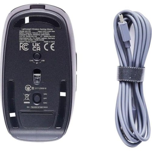 Миша бездротова, ігрова Ugreen MU103, 2.4GHz/Bluetooth, 5000dpi, чорна (90539)