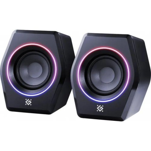 Акустична система 2.0 Defender Solar 9, 10Вт, Bluetooth, RGB підсвітка, USB, чорна (65939)