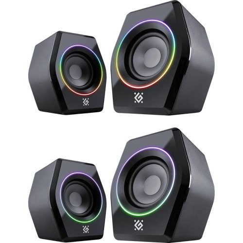 Акустична система 2.0 Defender Solar 9, 10Вт, Bluetooth, RGB підсвітка, USB, чорна (65939)
