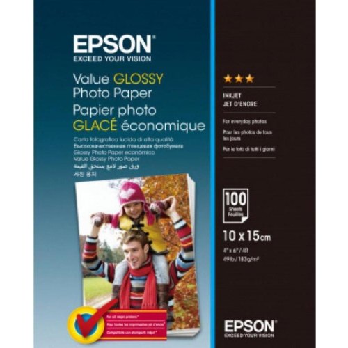 Папір для друку Epson Value Glossy Photo Paper, 100x150мм, 100 аркушів (C13S400039)