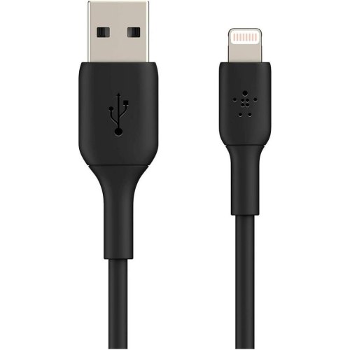 Кабель Belkin, USB Type-A to Lightning, PVC, 1м, чорний (CAA001BT1MBK)