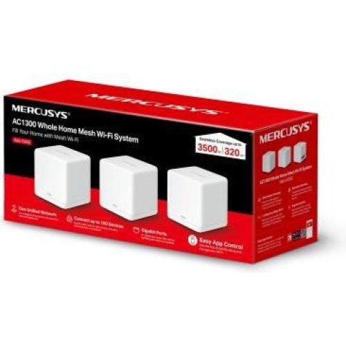 Маршрутизатор MERCUSYS HALO H30 3PK AC1300 2xGE LAN/WAN MESH