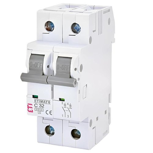 Вимикач автоматичний ETI ETIMAT 6, 2p, С, 32А, 6kA (2143519)