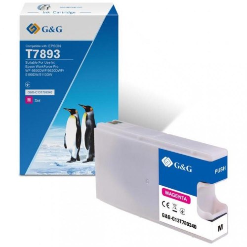 Картридж G&G, для Epson WF-5110/WF-5620, XXL, 4000 сторінок, Magenta (G&G-C13T789340)