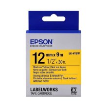 Картридж зі стрічкою Epson LK4YBW9, для LW-300/400/400VP/700, ширина 12мм, довжина 9м, Black/Yellow (C53S654014)