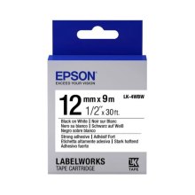 Картридж зі стрічкою Epson LK4WBW, для LW-300/400/400VP/700, ширина 12мм, довжина 9м, Black/White (C53S654016)