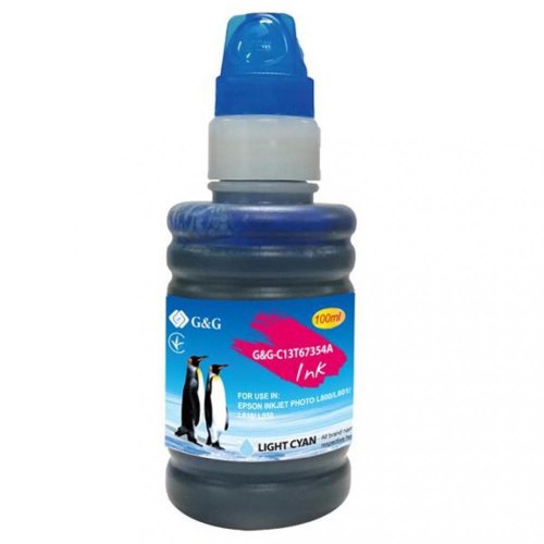 Контейнер з чорнилом G&G, для Epson L800/L805/L810/L850/L1800, 100мл, Light Cyan (G&G-C13T67354A)