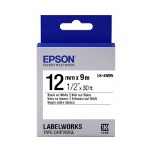 Картридж зі стрічкою Epson LK4WBN, для LW-300/400/400VP/700, ширина 12мм, довжина 9м, Black/White (C53S654021)
