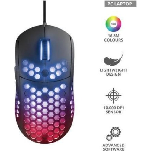 Миша дротова, ігрова Trust GXT 960 Graphin Ultra-lightweight RGB, USB, Black (23758)