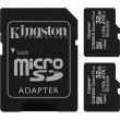 Карта пам'яті Kingston, 2x32GB, microSDXC, C10 UHS-I, SD адаптер (SDCS2/32GB-2P1A)