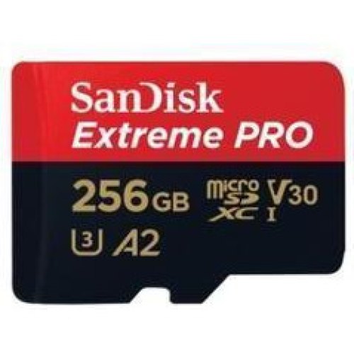 Карта пам'яті SanDisk Extreme Pro V30, 256GB, microSDXC, C10 UHS-I U3, SD адаптер (SDSQXCZ-256G-GN6MA)