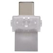 USB флеш Kingston DT Micro, 128GB, USB 3.1 Type-A/USB Type-C, Metal Silver (DTDUO3C/128GB)