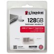 USB флеш Kingston DT Micro, 128GB, USB 3.1 Type-A/USB Type-C, Metal Silver (DTDUO3C/128GB)
