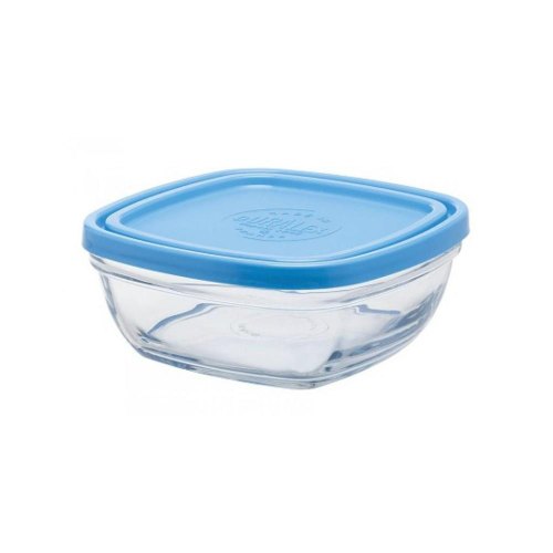 Контейнер Duralex Lys Carre, 1150мл, 17см, квадратний, синя кришка (9022AM06)