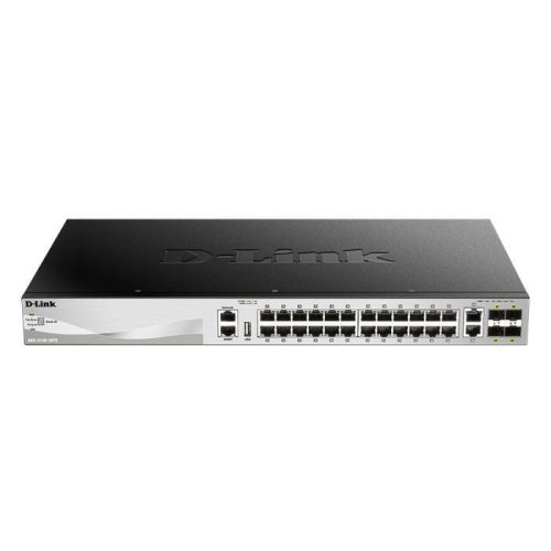 Комутатор L3 D-Link, 24xGE, 4xGE/SFP, 2x10GE, 4xSFP+ (DGS-3130-30TS)