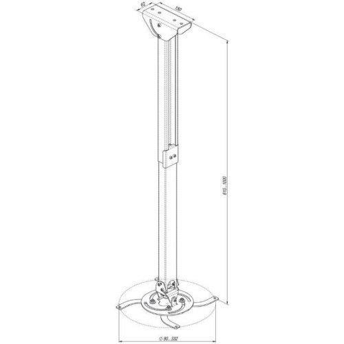 Кронштейн для проектора KSL CMPR-4, 61-100см, телескопічний, універсальний (CMPR-4-100)